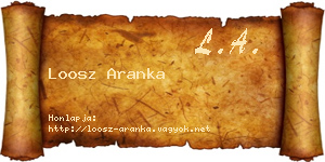 Loosz Aranka névjegykártya
